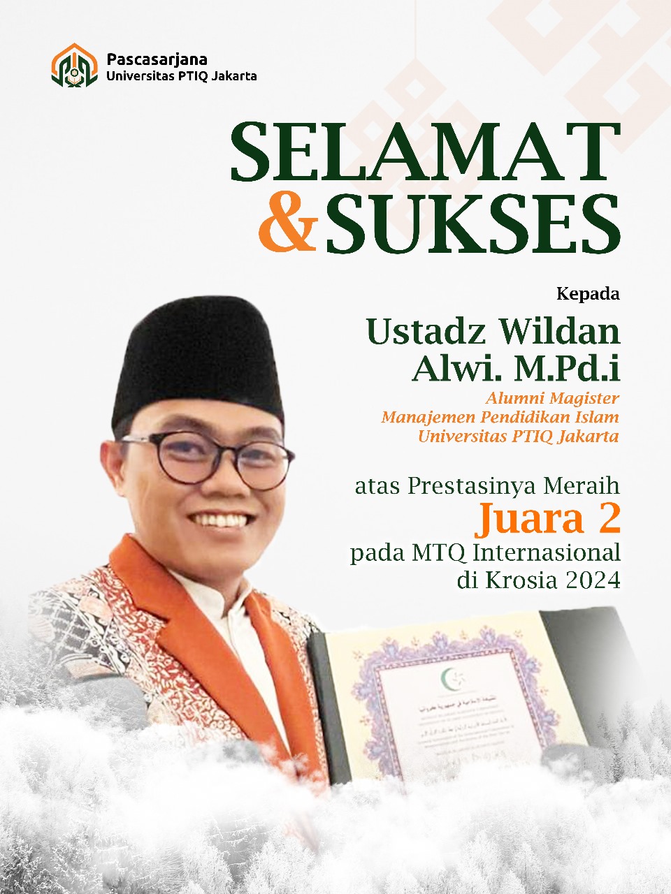 image_Alumni MPI PTIQ Jakarta, Wildan Alwie, M.Pd.I, Bersinar Dalam Ajang MTQ Dunia di Kroasia